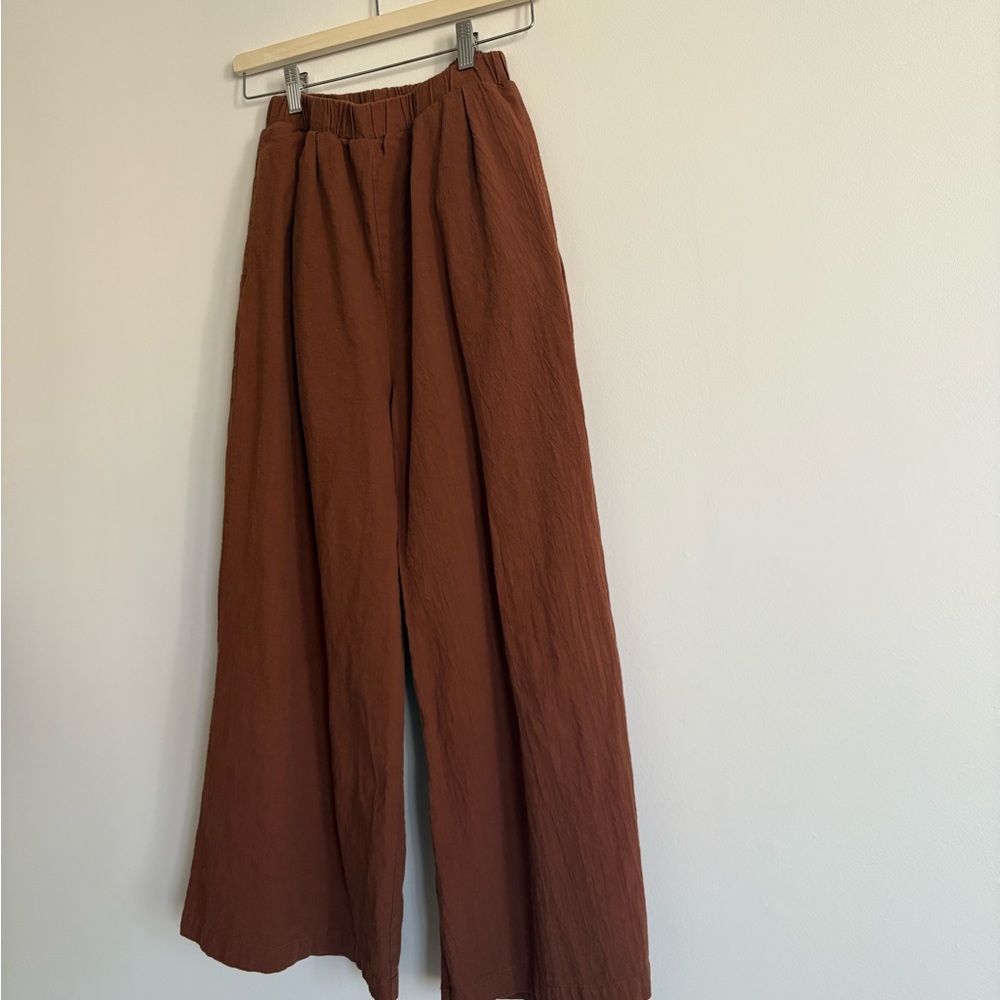 Wide Leg linen in Deep Brown